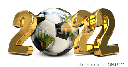 2022 golden football ball 3d render 28432421