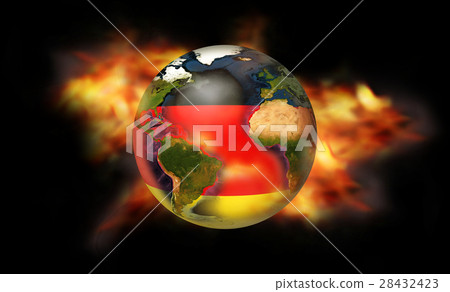 fire and flames Germany 3d render 28432423