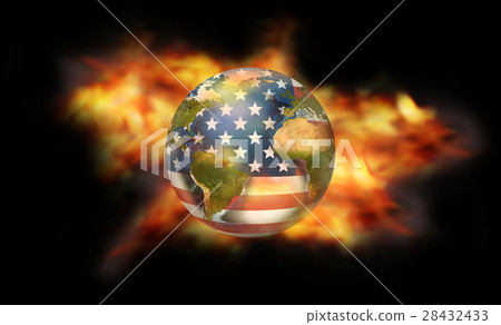 fire and flames USA 3d render 28432433