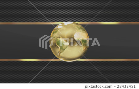global world earth golden 3d render 28432451