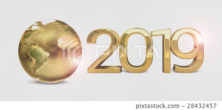 2019 global world golden 3d render 28432457