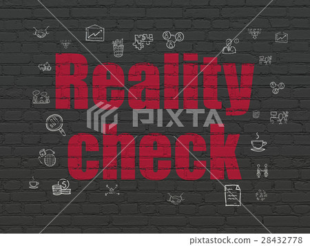 Finance concept: Reality Check on wall background 28432778