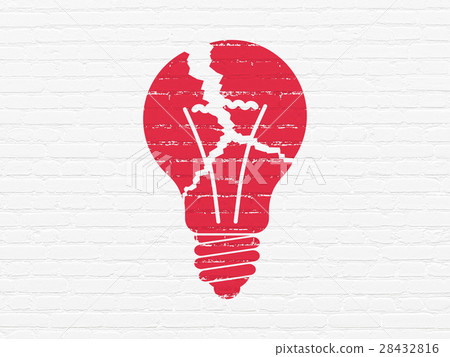 Business concept: Light Bulb on wall background Business concept: Light Bulb on wall background 28432816