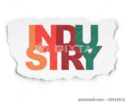 Business concept: Industry on Torn Paper 28432818