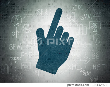 Web development concept: Mouse Cursor on Digital - Stock Illustration ...