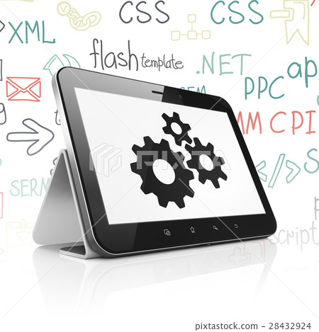 Web development concept: Tablet Computer with Web development concept: Tablet Computer with 28432924