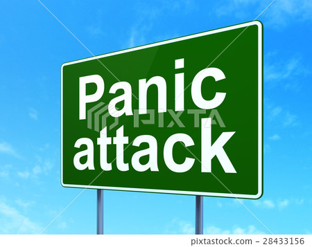 Health concept: Panic Attack on road sign Health concept: Panic Attack on road sign 28433156