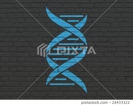 Science concept: DNA on wall background 28433322