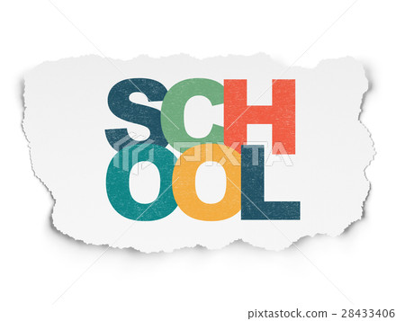 Studying concept: School on Torn Paper background Studying concept: School on Torn Paper background 28433406