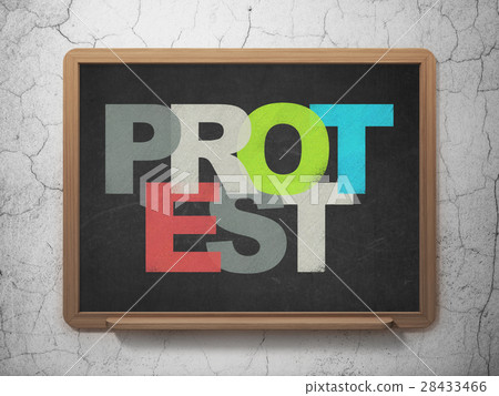 Political concept: Protest on School board Political concept: Protest on School board 28433466