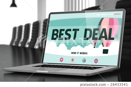 Best Deal on Laptop in Conference Room. 3D. Best Deal on Laptop in Conference Room. 3D. 28433541