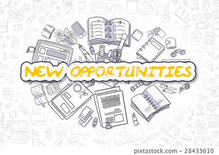 New Opportunities - Cartoon Yellow Word. Business 28433610