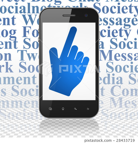 Social network concept: Smartphone with Mouse Social network concept: Smartphone with Mouse 28433719