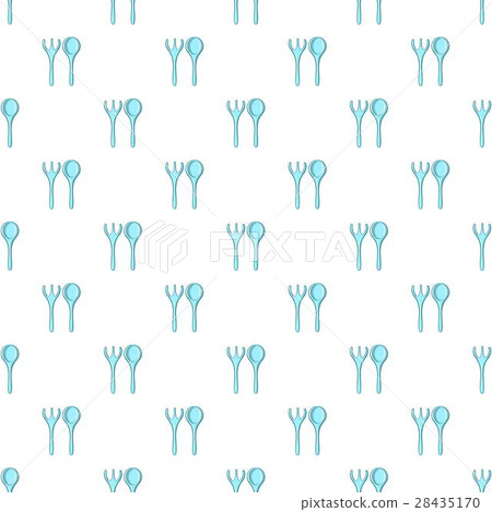 Baby spoon and fork pattern, cartoon style Baby spoon and fork pattern, cartoon style 28435170
