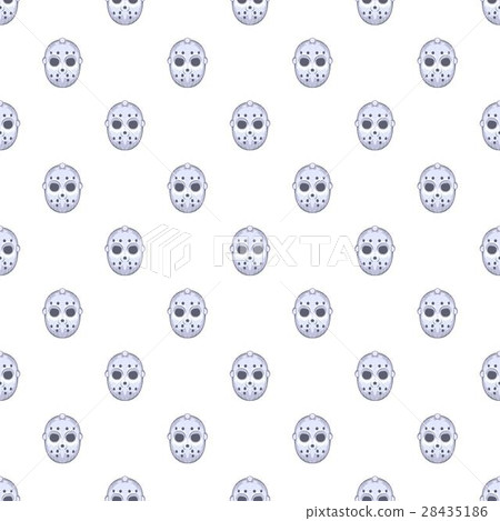 Hockey mask pattern, cartoon style Hockey mask pattern, cartoon style 28435186