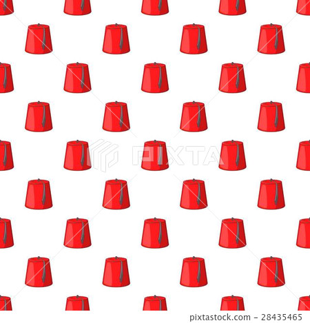 Red turkish hat, fez pattern, cartoon style 28435465