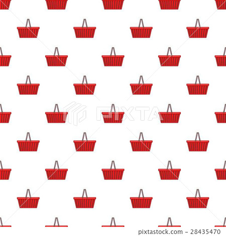 Red shopping basket pattern, cartoon style Red shopping basket pattern, cartoon style 28435470