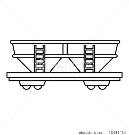 Freight railroad car icon, outline style 28435484