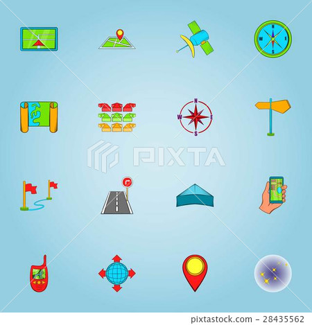 Navigation icons set, cartoon style Navigation icons set, cartoon style 28435562