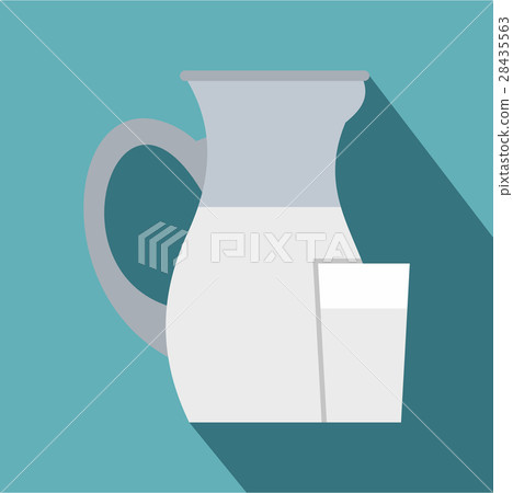 Jug of milk icon, flat style Jug of milk icon, flat style 28435563
