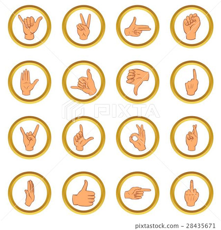 Hand vector set, cartoon style 28435671