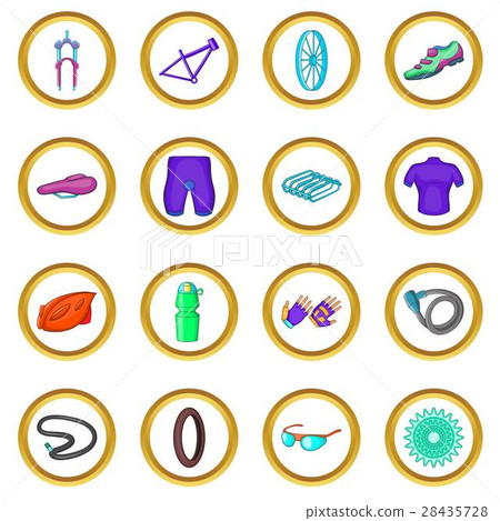 Bicycling vector set, cartoon style 28435728