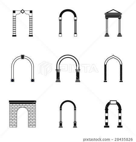 Arch icons set, simple style - Stock Illustration [28435826] - PIXTA