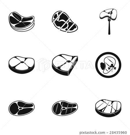 Meat icons set, simple style - Stock Illustration [28435960] - PIXTA