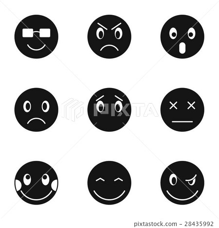 Emoticons icons set, simple style - Stock Illustration [28435992] - PIXTA