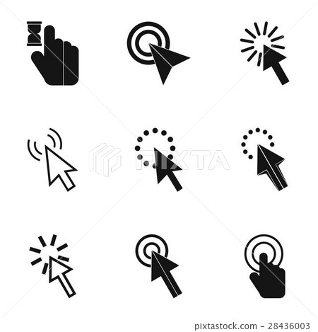 Cursor icons set, simple style Cursor icons set, simple style 28436003