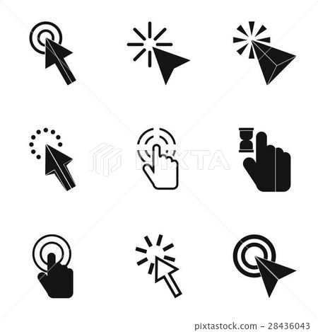 Pointer icons set, simple style - Stock Illustration [28436043] - PIXTA