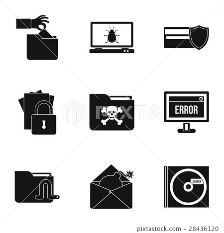 Cracking icons set, simple style - Stock Illustration [28436120] - PIXTA