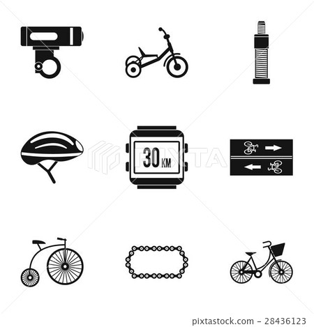 Cycling icons set, simple style - Stock Illustration [28436123] - PIXTA