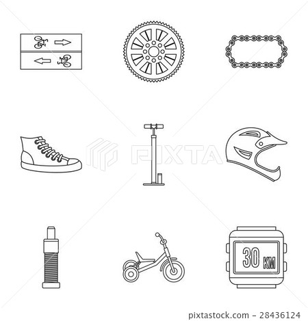 Race bike icons set, outline style 28436124
