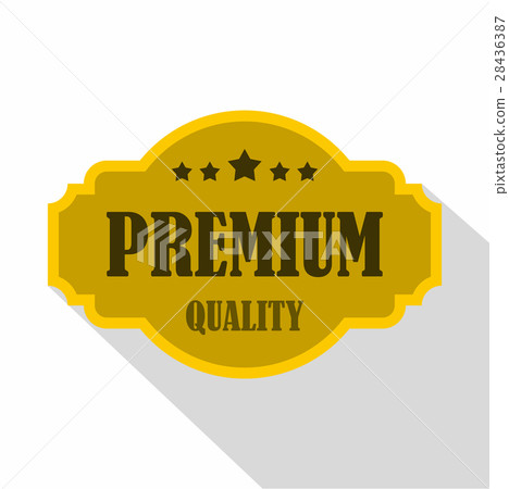 插圖素材: premium quality label icon, flat style