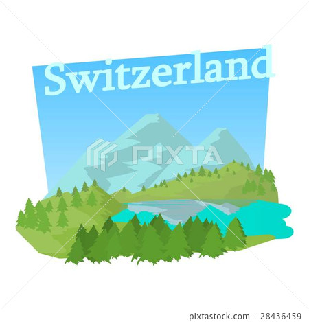 Green Switzerland icon, cartoon style Green Switzerland icon, cartoon style 28436459