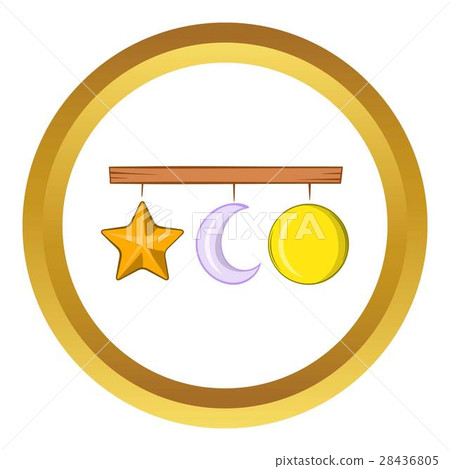 Crib mobile vector icon, cartoon style Crib mobile vector icon, cartoon style 28436805