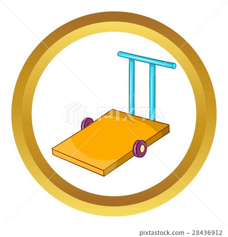 Baggage trolley vector icon 28436912