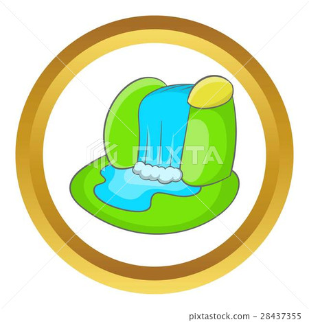 Mountain waterfall vector icon 28437355