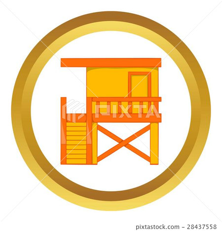 Rescue booth on the beach vector icon 28437558