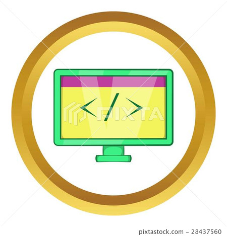 Monitor with sign left right vector icon 28437560