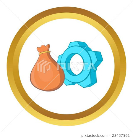 Bag and gear vector icon 28437561