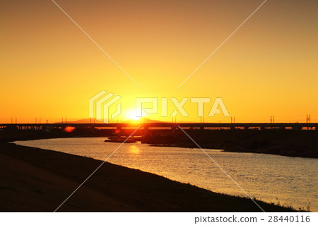Evening landscape with tracks 28440116