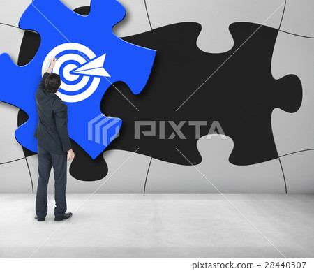 Achievement Success Goals Target Jigsaw Puzzle Concept 28440307