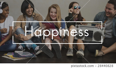 Happiness Vintage Vector Graphic Concept Happiness Vintage Vector Graphic Concept 28440828