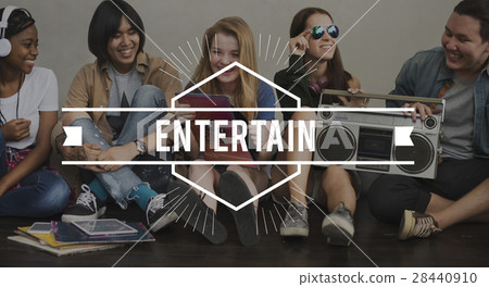 Entertain Vintage Vector Graphic Concept Entertain Vintage Vector Graphic Concept 28440910