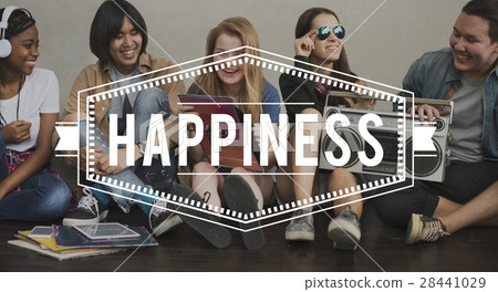 Happiness Vintage Vector Graphic Concept 28441029