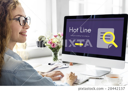 Call Center Hot Line Information Concept 28442137