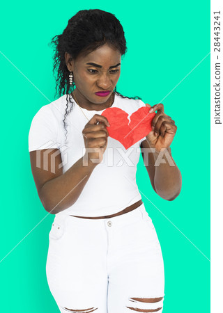 African Descent Woman Break Up Concept 28443241