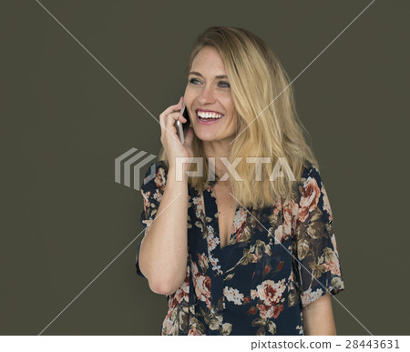 Caucasian Woman Smiling Portrait Concept 28443631